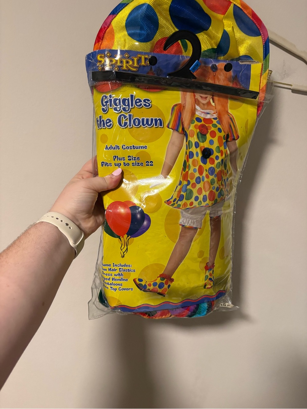 Spirit Halloween Clown Costume & Wig XXL